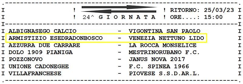 24^ Giornata Ritorno Armistizio Esedra don Bosco Padova Juniores Elite U19 Girone C SS 2022-2023 gare